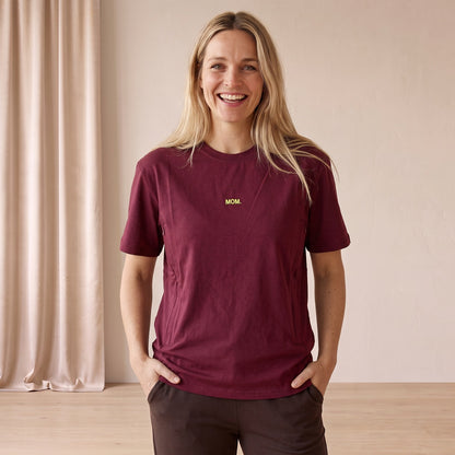 Borstvoedingsshirt met rits: Burgundy - Bordeaux rood