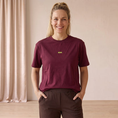 Borstvoedingsshirt met rits: Burgundy - Bordeaux rood