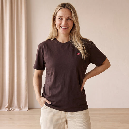 Borstvoedingsshirt met rits: Donkerbruin