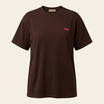 Borstvoedings T-shirt: donkerbruin