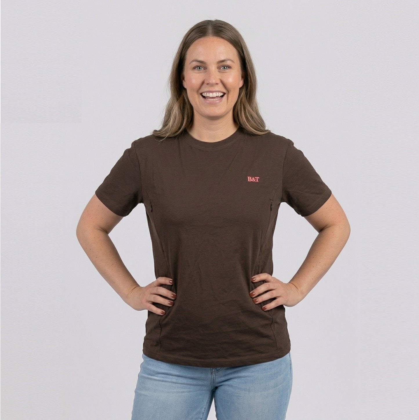 Borstvoedings T-shirt: donkerbruin