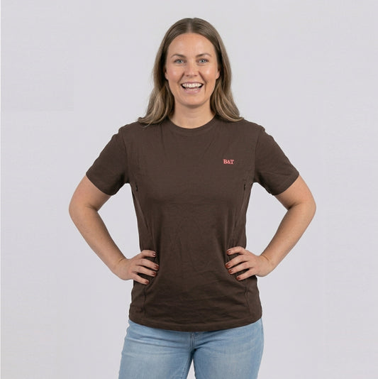 Borstvoedings T-shirt kleur: donkerbruin