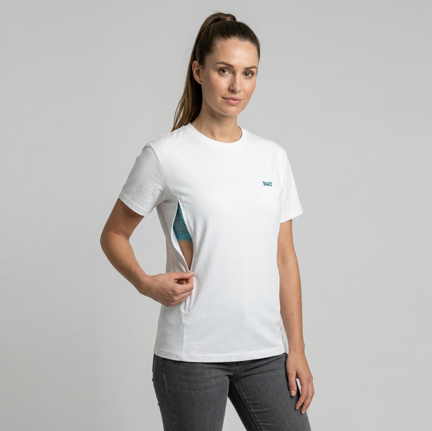 Borstvoedings T-shirt: wit