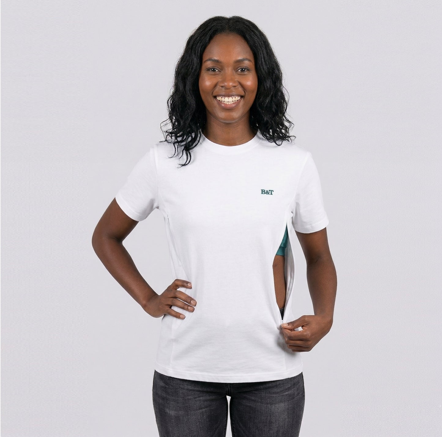Borstvoedings T-shirt: wit