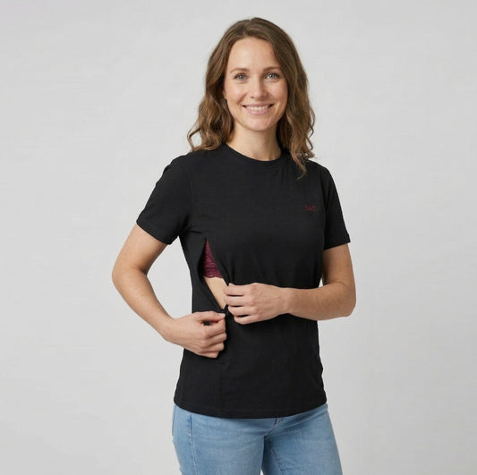 Borstvoedings T-shirt kleur: zwart