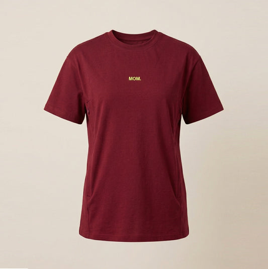 Borstvoedings T-shirt: bordeaux rood - burgundy