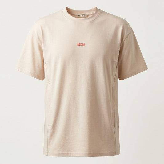 Borstvoedings T-shirt: beige
