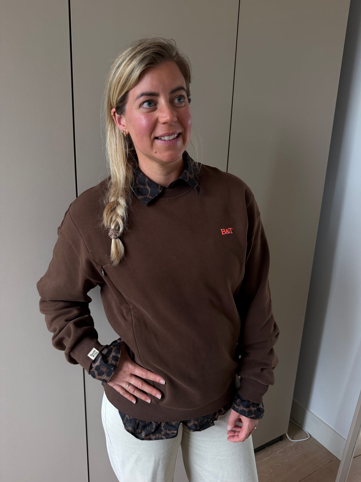 Borstvoedingstrui met rits: Donkerbruin