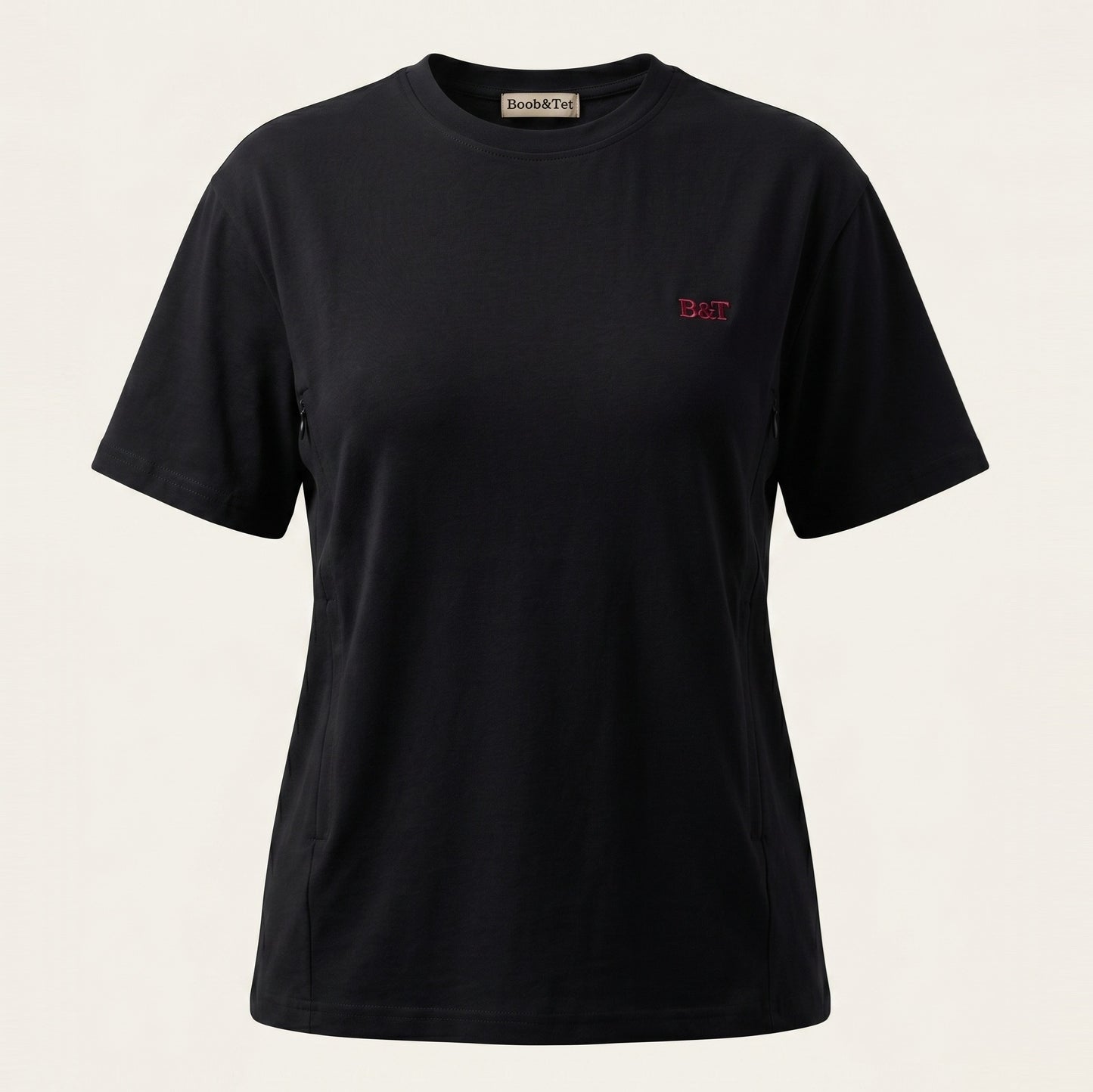 Borstvoedings T-shirt: zwart