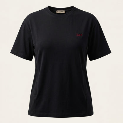 Borstvoedings T-shirt: zwart