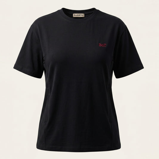 Borstvoedings T-shirt: zwart